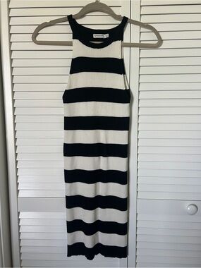 Stradivarius Striped Knit Mini Dress | Old Money French Girl